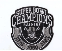 New 3 3/4 x 4&Prime; Oakland Raiders 3x Champions Iron on Patch Free Ship