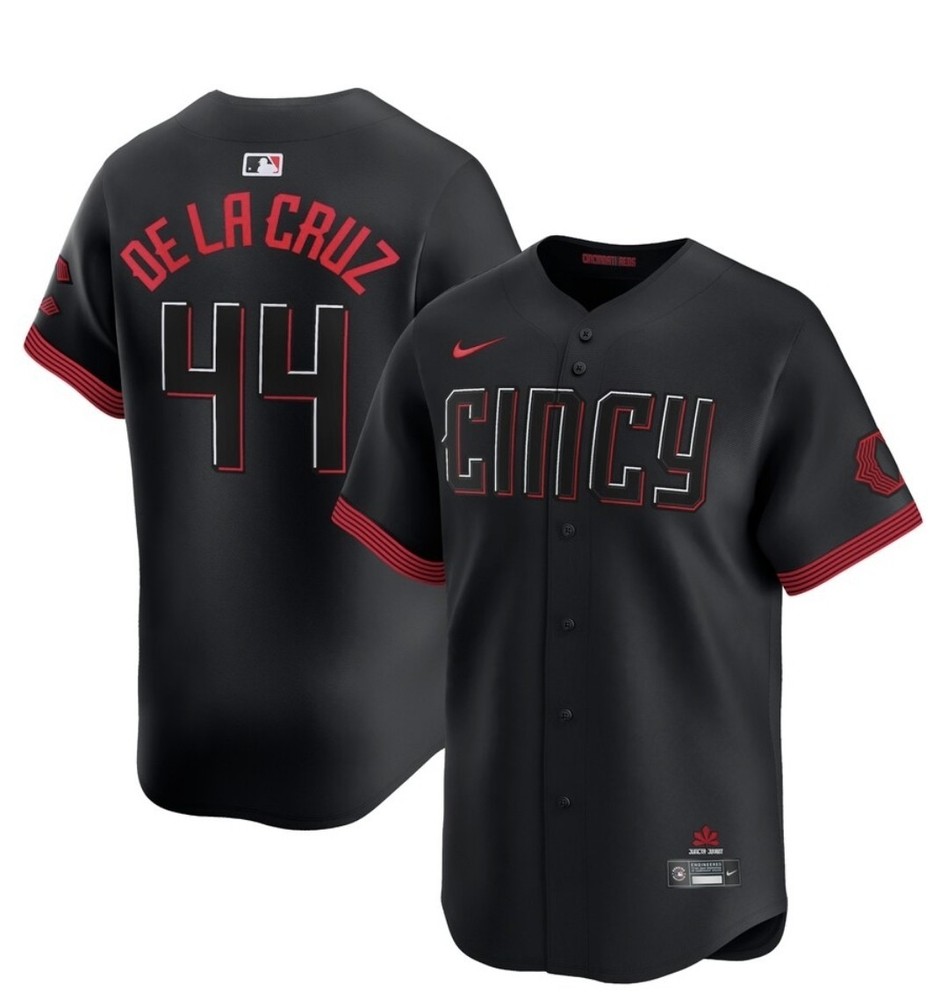 YOUTH LARGE #44 Elly De La Cruz – City Connect stitched jersey – Black