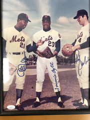 Mets 1969 WS Signed Photo 11×14 Cleon Jones, Ron Swoboda, and Tommie Agee JSA