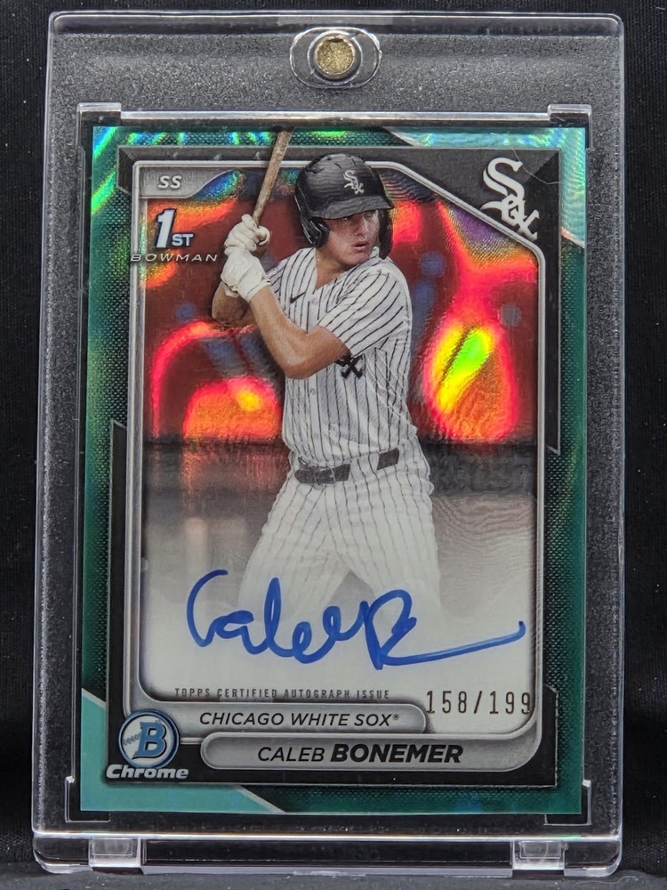 CALEB BONEMER 2024 1st Bowman Chrome Auto Aqua Lava /199 #CPA-CBO White Sox