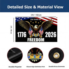 250th Anniversary American 3 x 5 feet (36 x 60 inches), Red, White, And Blue