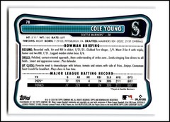 2026 Bowman #78 Series 2 Cole Young RC – Seattle Mariners