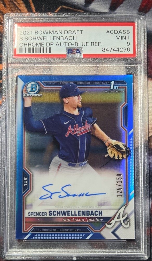 2021 Bowman Draft – Chrome Draft Auto Spencer Schwellenbach Blue Refractor /150