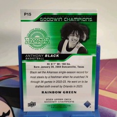 2023 Upper Deck Goodwin Champions Anthony Black #P15 Platinum Rainbow Green RC