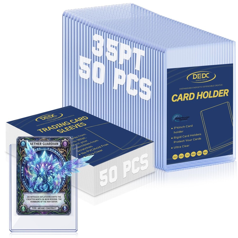 DEDC 100 Top loaders and Soft Penny Sleeves Bundle, 3&Prime; x 4&Prime; Rigid Hard Card S…
