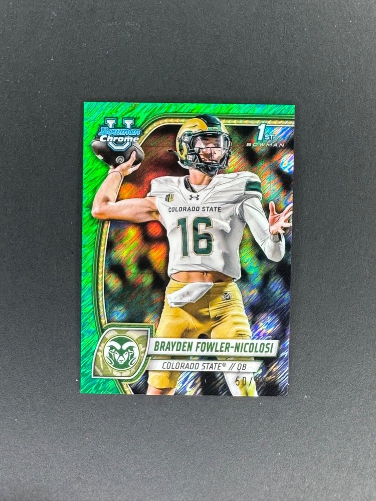 2024 Bowman U Chrome Brayden Fowler Nicolosi Green Shimmer Refractor /99 1st