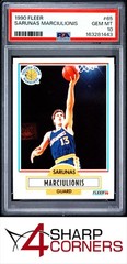 1990 FLEER #65 SARUNAS MARCIULIONIS RC WARRIORS HOF PSA 10
