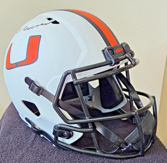 Greg Rousseau Signed Miami Hurricanes Full Size Replica Helmet Beckett BAS COA