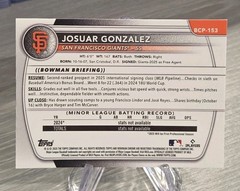 Josuar Gonzalez 2025 Bowman Chrome Mojo Refractor 1st Bowman #BCP-153 Giants