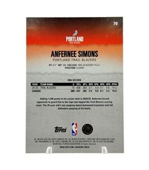 ANFERNEE SIMONS 2025-26 Topps Signature Class Red 25/25 #70 Blazers RARE MINT