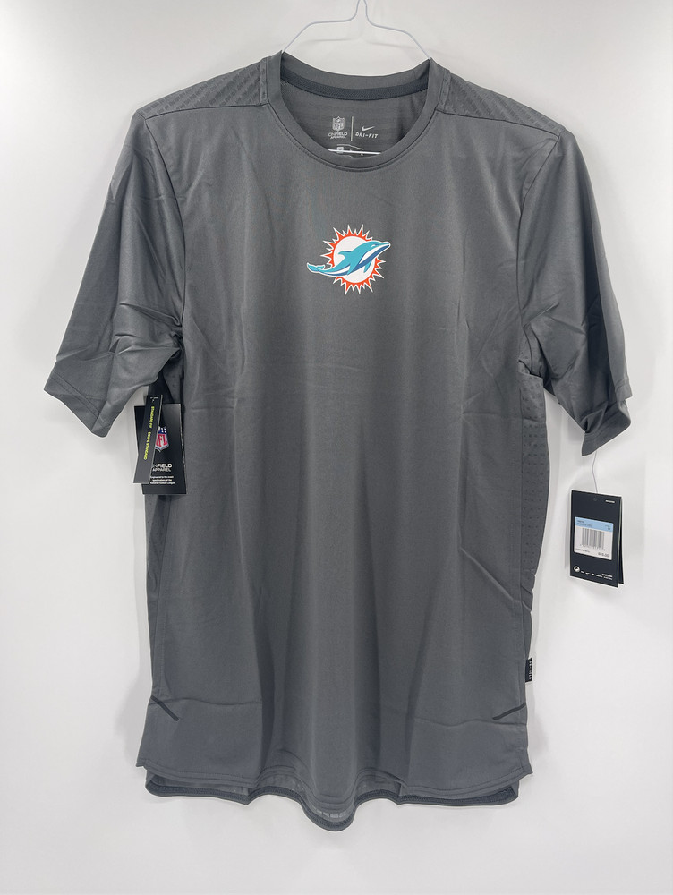 MIAMI DOLPHINS TEAM ISSUED DARK GREY NIKE TRAINING SHIRT *BRAND NEW W/ TAGS*