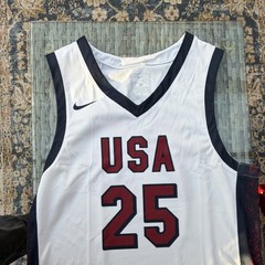 Nike USA Basketball Jersey #25 White Red Navy Medium Olympic Team
