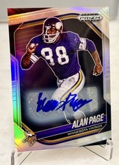 2025 Panini Prizm Black Alan Page #85 Silver Auto Minnesota Vikings HOF