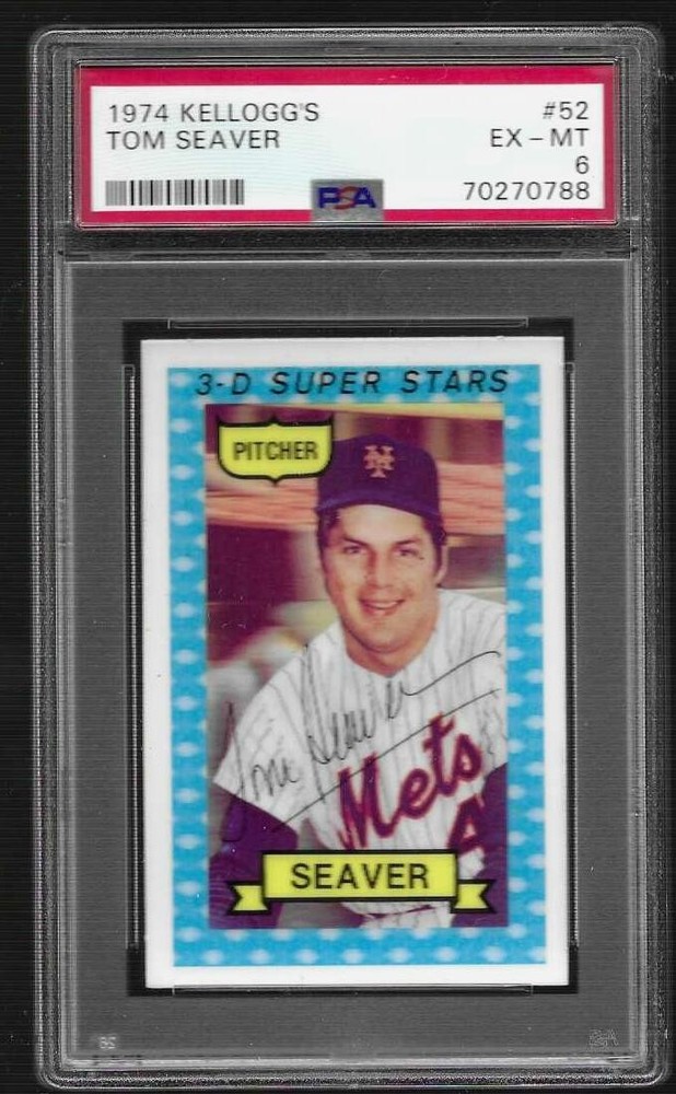 SCARCE 1974 KELLOGGS # 52 Tom SEAVER METS HOF PSA 6 EX-MINT