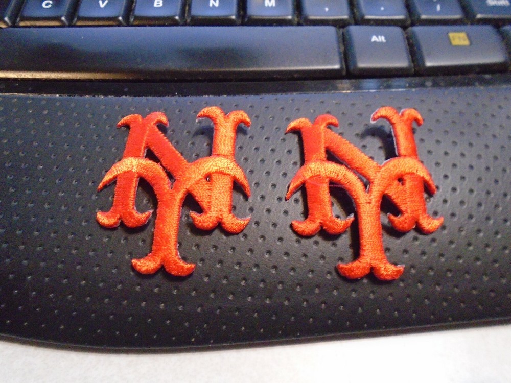 2 NEW YORK METS PATCH Cap Logo Iron on 1 3/4 tall and 1 1/2 wide FREE SHIP US