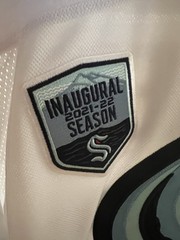 Seattle Kraken Away Jersey First Year Patch Size 50 Matty Beniers. See Pictures
