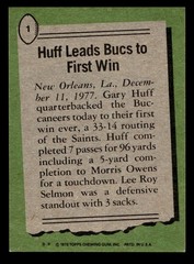 1978 Topps #1 Gary Huff HL Near Mint Buccaneers HL ID: 503942