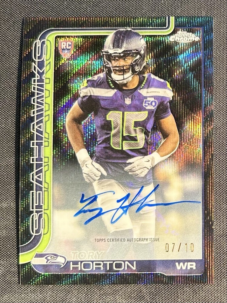 2025 Topps Chrome Rookie Black Wave Refractor /10 Tory Horton Auto RC #RRA-TOH