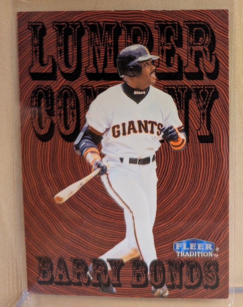 1998 Fleer Tradition LUMBER COMPANY #2 Barry Bonds RARE EMBOSSED ICONIC INSERT