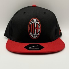 AC Milan Fi Collection Italy Soccer Snapback Adults Flat Bill Black Red Hat Cap
