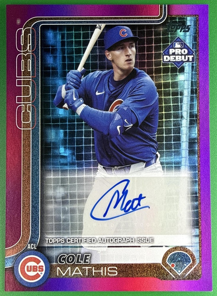 2025 Topps Pro Debut Cole Mathis #PD-43 Auto Fuchsia Foil 76/199