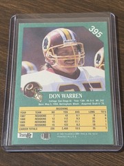 1991 Fleer – Don Warren #395 Washington Redskins