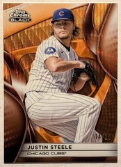 2025 Topps Chrome Black #105 Orange Wave Refractor /25 Justin Steele
