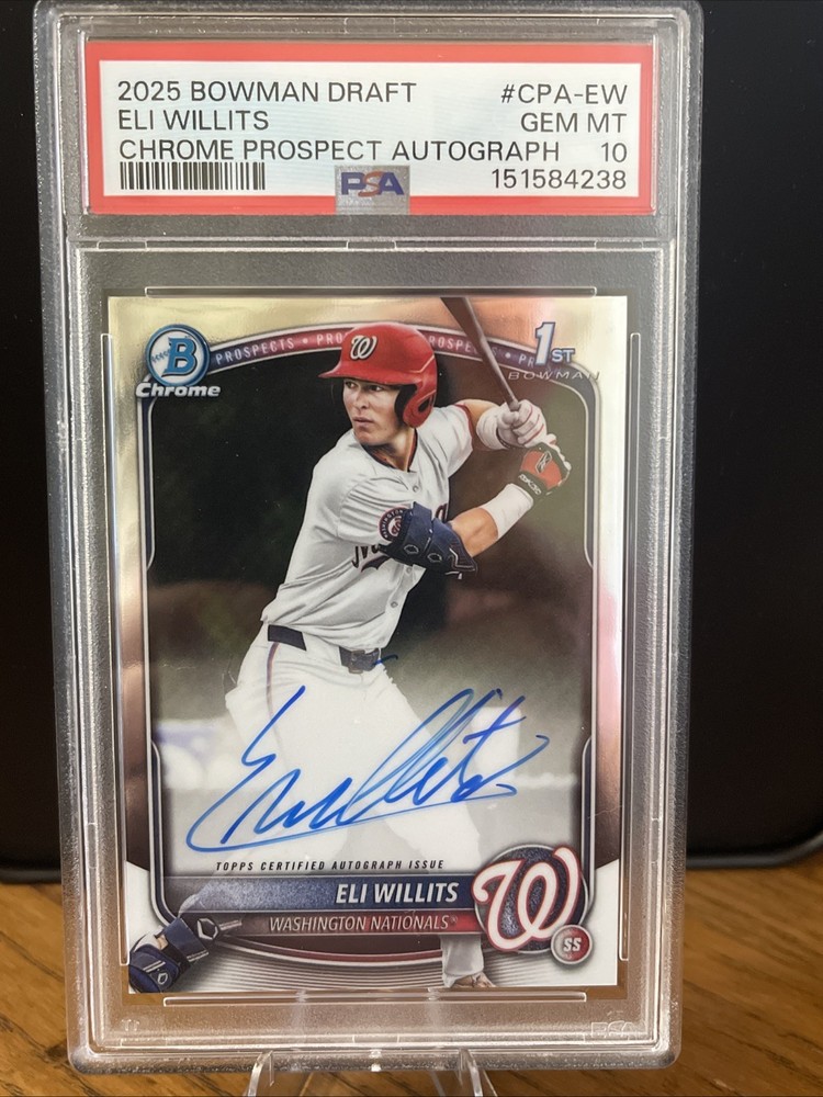 2025 Bowman Draft – Chrome Prospect Autographs Eli Willits PSA 10