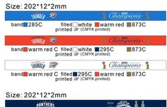 3 OKC OKLAHOMA CITY THUNDER 2025 NBA Champions Bracelet Wristband Banner SGA