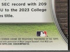 2023 Bowman Draft Chrome Paul Skenes BDN-7 Draft Insert Pittsburgh Pirates RC Pr