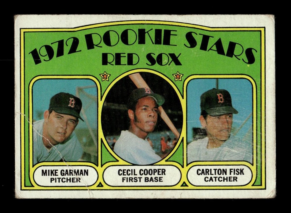 1972 Topps # 79 Red Sox 1972 Rookie Stars Garman / Cooper / Carlton Fisk VG