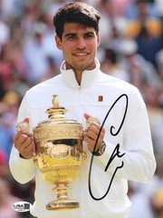 Carlos Alcaraz Signed Autograph 8×10.5 Photo JSA COA Tennis Wimbledon US OPEN