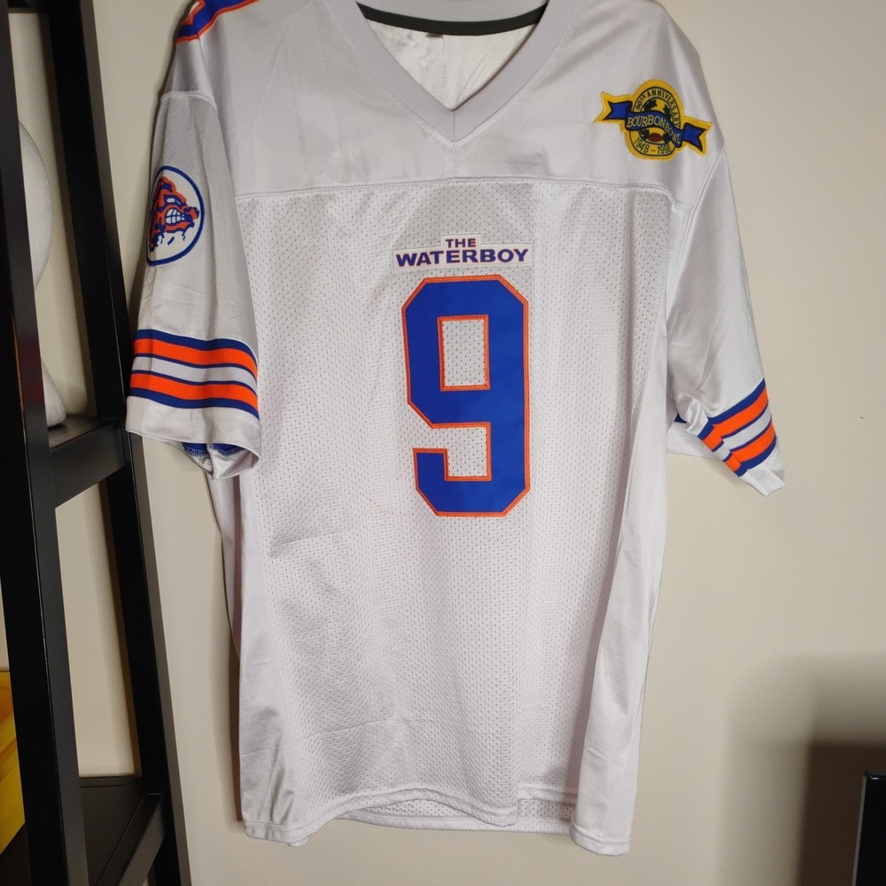 The Waterboy Bobby Boucher Bourbon Bowl Mud Dogs Jersey #9 Adam Sandler XL