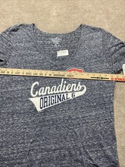 Montreal Canadiens Women’s Original 6 Script V-Neck T NHL Soft As A Grape NEW