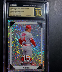 2025 Leaf 15th Anniversary 1991 Leaf Pete Rose, Silver Sparkles /15