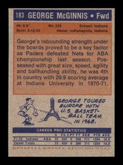 1972 Topps #183 George McGinnis RC EXMT X3452794