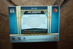 2022-23 UD THE CUP JAKE SANDERSON ROOKIE LOGO AUTO PATCH HOCKEY CARD 3/3
