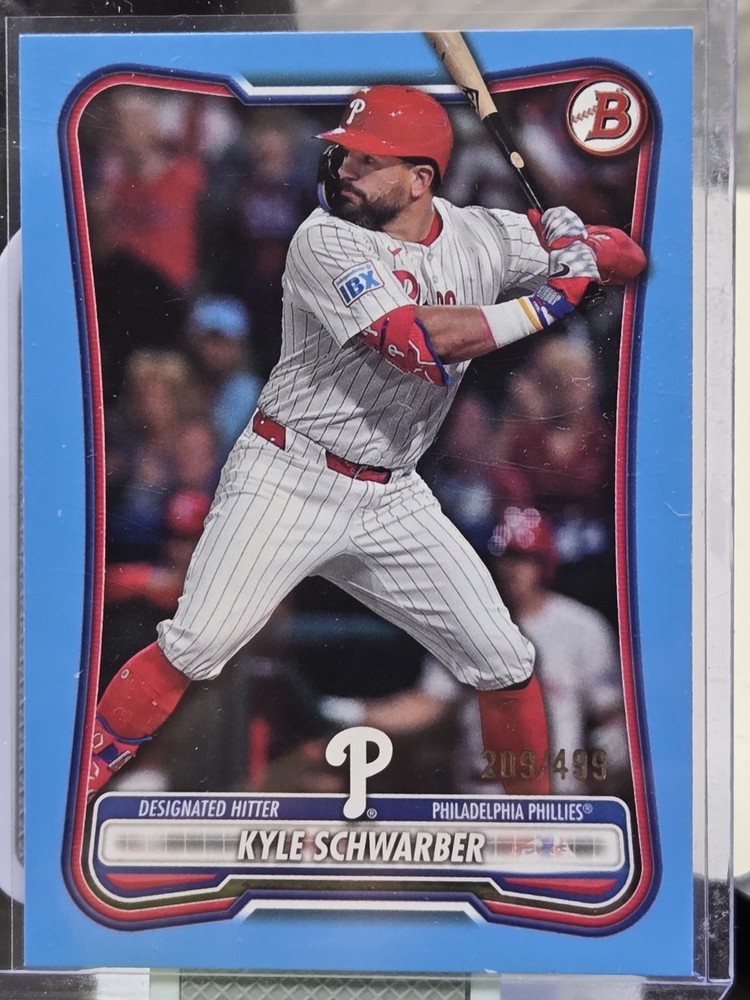 Kyle Schwarber 2026 Bowman #20 Sky Blue Border Paper Parallel /499 Phillies