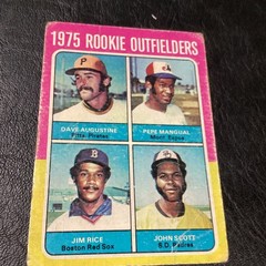 Jim Rice Rookie Card Pepe Mangual John Scott 1975 Topps Rookie Outfielders #616