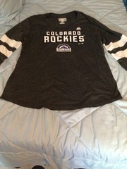Colorado Rockies Majestic 3/4 Sleeve Shirt Women’s LARGE NEW WITHOUT TAGS