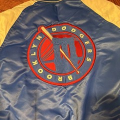 Cooperstown Collection Brooklyn Dodgers Baseball Satin Jacket Blue/White S/CH