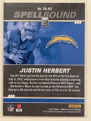 2022 Panini Donruss Elite – Spellbound Justin Herbert #SB-JH7 Green Letter T