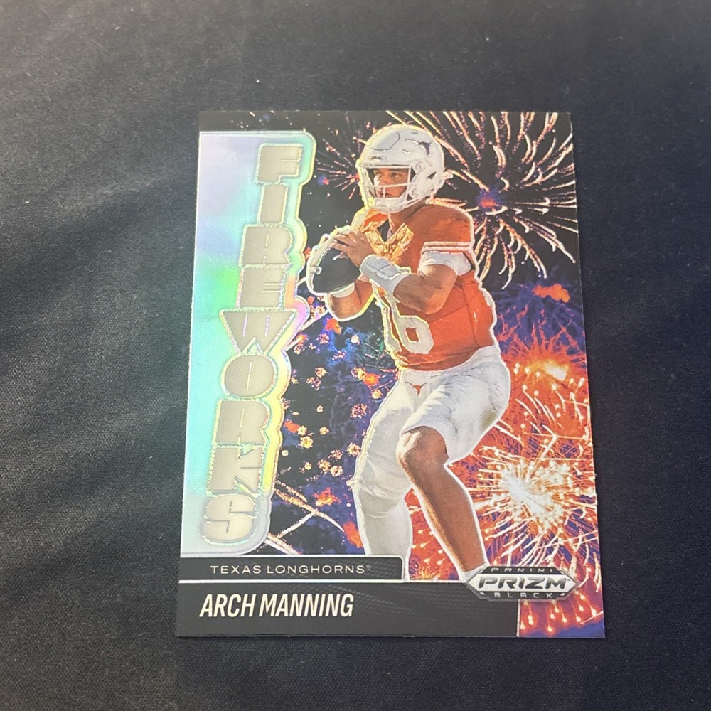 Arch Manning Silver Fireworks 2025 Prizm Black Football Texas Longhorns Prospect