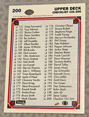 1991 Upper Deck NFL Checklist Lot – 101-200 #200 & 401-500 #500 – Unchecked