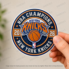New York Knicks 2026 NBA Finals Champions 3.5&Prime; x 3.5&Prime; Vinyl Sticker NYK 2026
