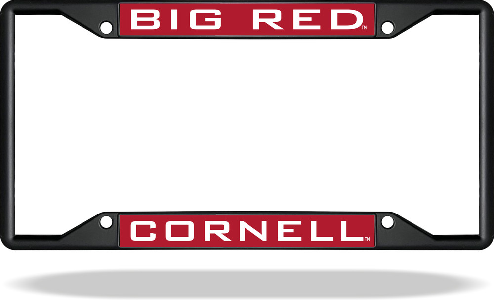 Cornell BIG RED Black License Plate Frame
