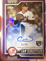Topps 2026 Chrome Cam Schlittler Auto RC True PURPLE 31/75 🔥🔥NUMBER MATCH🔥🔥