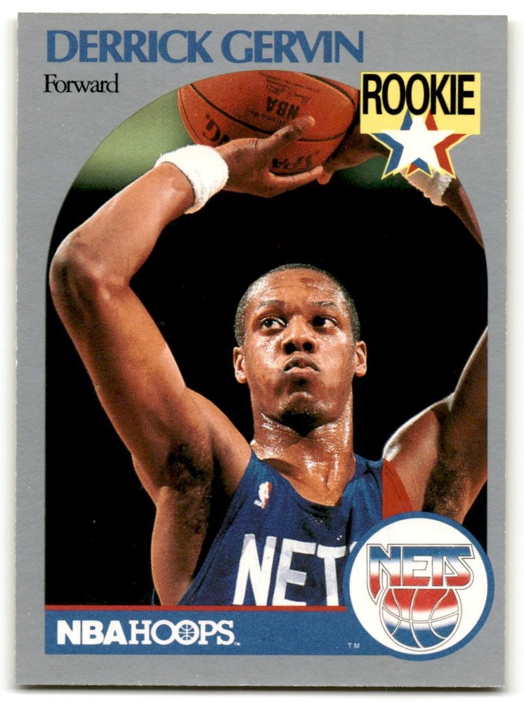 1990-91 Hoops #196 Derrick Gervin New Jersey Nets Rookie