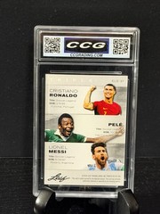 Ronaldo/Pele/Messi 2024 LEAF SP. Release CCG GEM MIT 10 (THREE GREATS ONE CARD)