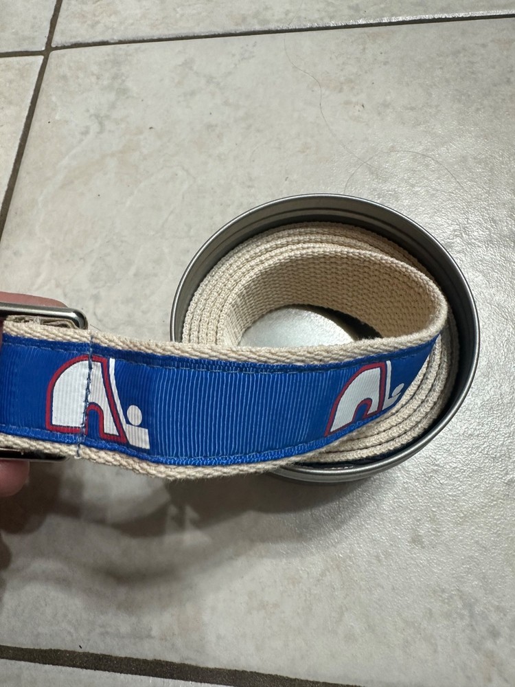 NHL QUEBEC NORDIQUES COLORADO AVALANCHE WOVEN BELT XL